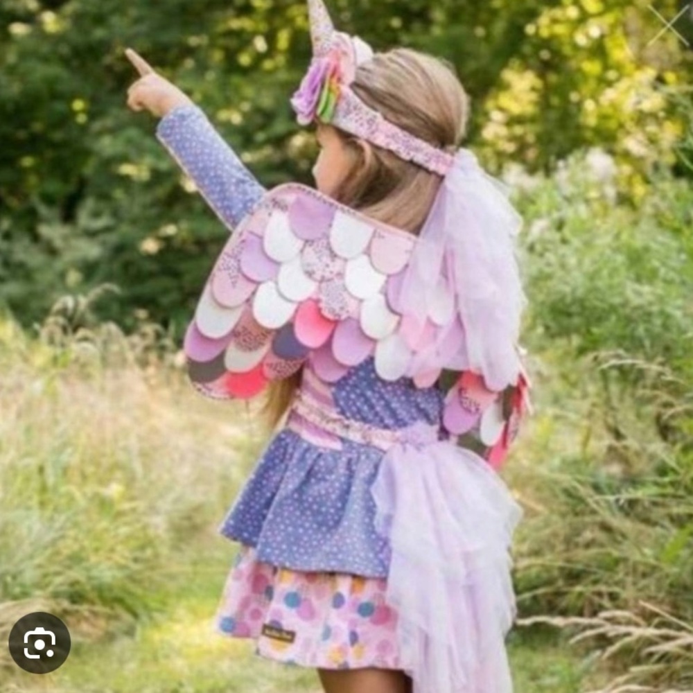 Matilda Jane Girls Pink Purple Unicorn Costume Wings and Tutu
